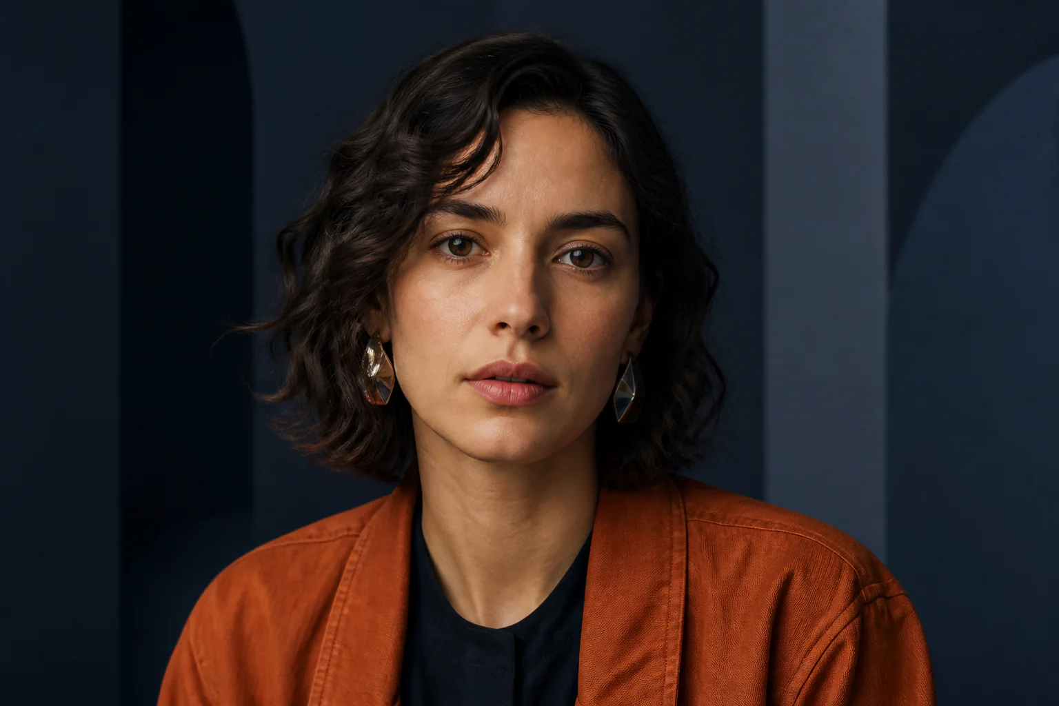 Fictional AI-generated portrait used to preview the analysis interface
